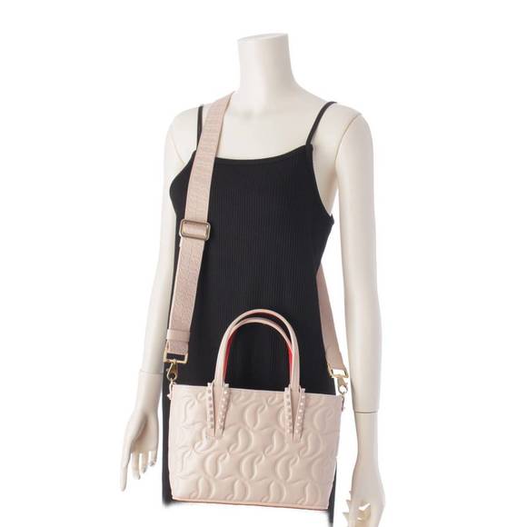 Christian Louboutin Cabata Studded Shoulder Pink Mini Handbag - Picture 9 of 9